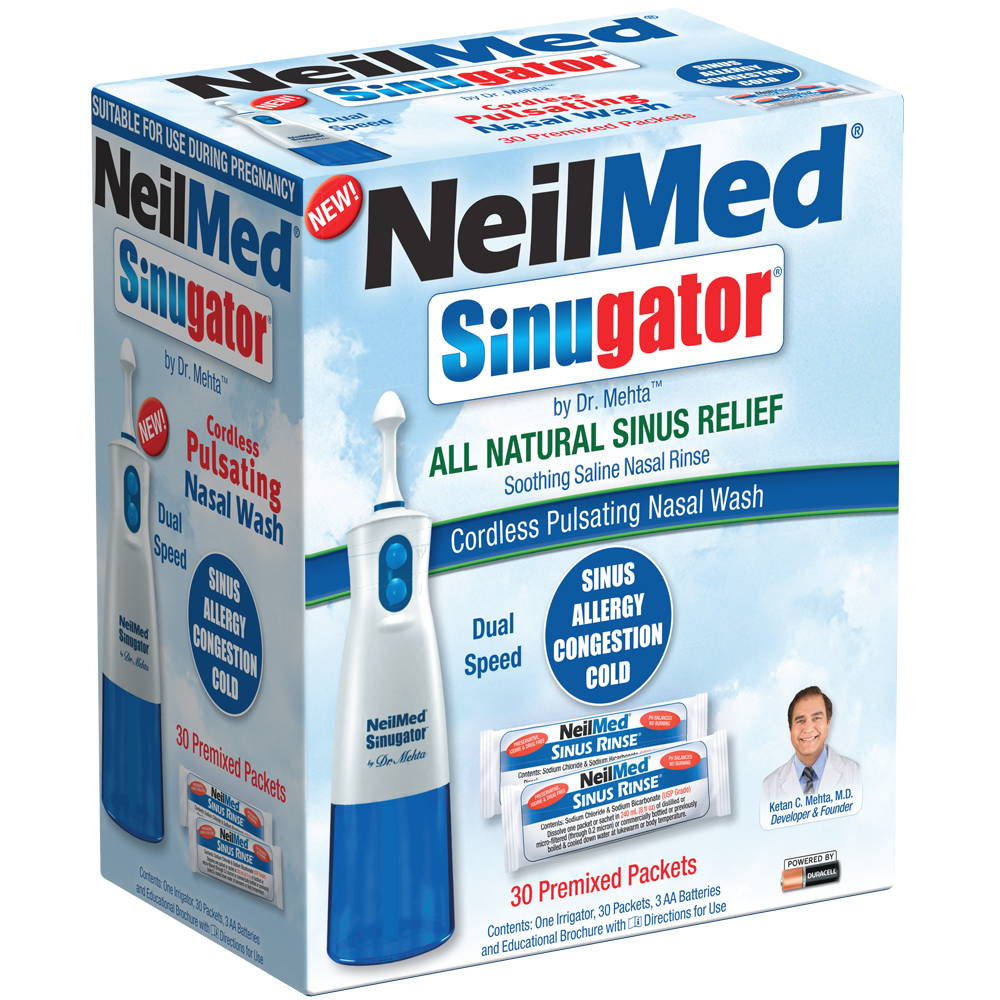 Sinugator Cordless Pulsating Nasal Wash - Blue